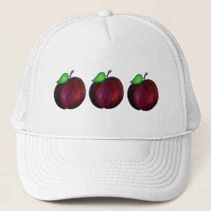 Plums Ripe Summer Paars Plum Fruit Print Trucker Pet
