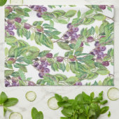 Plums-waterverf Theedoek (Gevouwen)