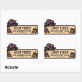 Plunder eerst, stel later vragen D&D kat sticker (Vel)