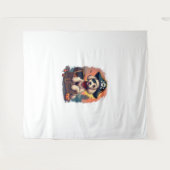 plunderen van piratenpoedel wandkleed (Voorkant (horizontaal))