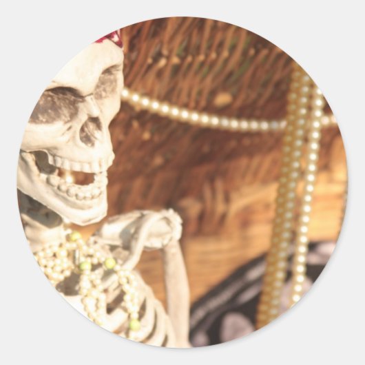 Plunderfeest. Ronde Sticker (Voorkant)