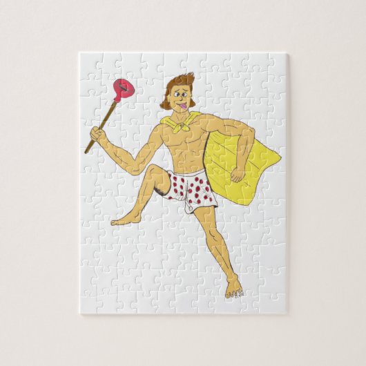 plunger en onderbroek man legpuzzel (Verticaal)