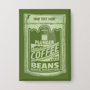 Plunger koffie pop art food verpakking illustratie button
