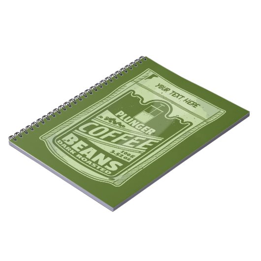 Plunger koffie pop art food verpakking illustratie notitieboek (Linkerzijde)