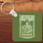 Plunger koffie pop art food verpakking illustratie sleutelhanger (Voorkant)