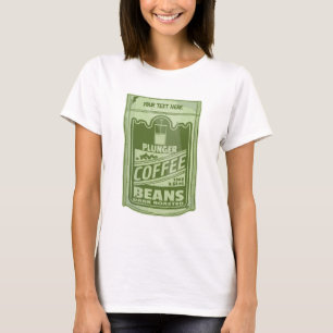 Plunger koffie pop art food verpakking illustratie t-shirt