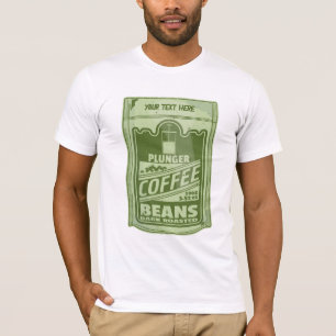 Plunger koffie pop art food verpakking illustratie t-shirt