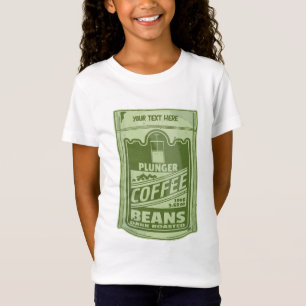 Plunger koffie pop art food verpakking illustratie t-shirt