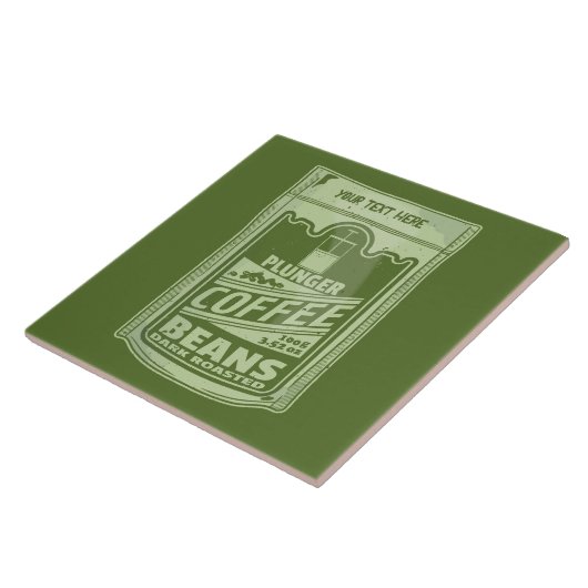 Plunger koffie pop art food verpakking illustratie tegeltje (Zijkant)