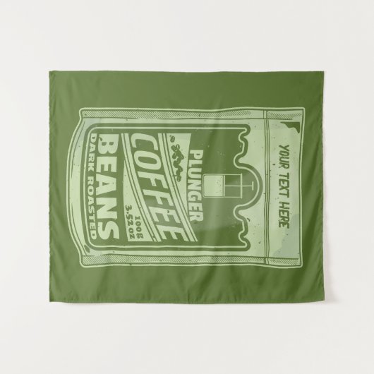 Plunger koffie pop art food verpakking illustratie wandkleed (Voorkant (horizontaal))