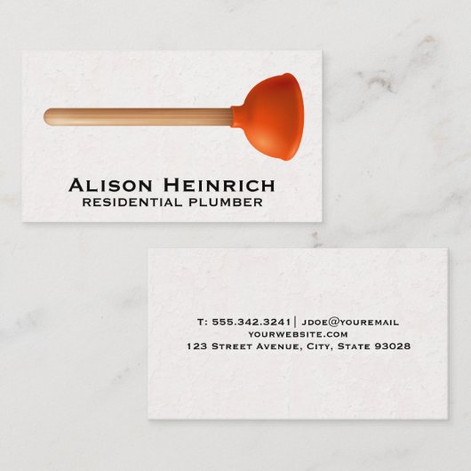 Plunger Visitekaartje (Voorkant / Achterkant)