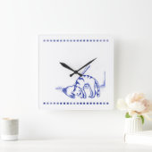 Plunger wrijven Kitty Cat Badkamer Toile Look Vierkante Klok (Huis)