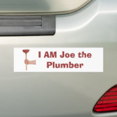 plunjer, IK Ben Joe de Loodgieter Bumpersticker (Op auto)