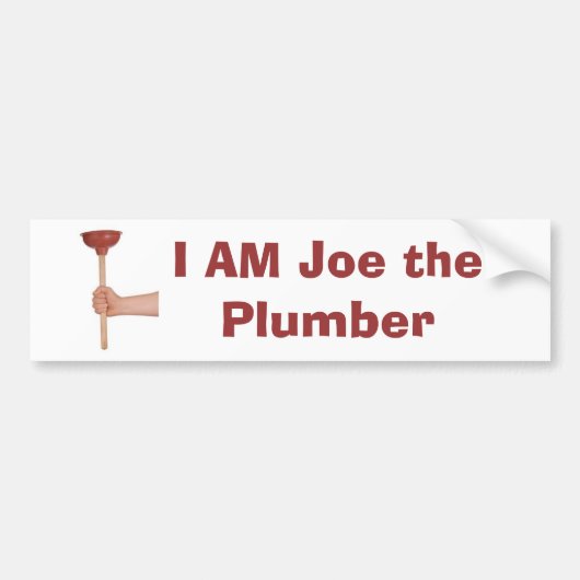 plunjer, IK Ben Joe de Loodgieter Bumpersticker (Voorkant)