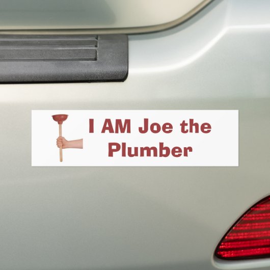 plunjer, ik ben Joe de Plumber Bumpersticker (Op auto)
