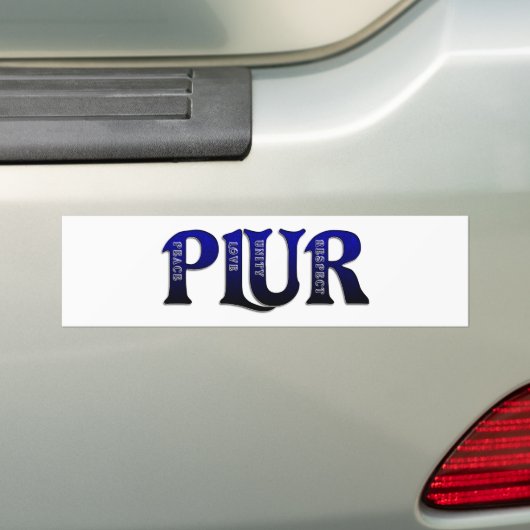 PLUR Blue Bumpersticker (Op auto)