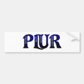 PLUR Blue Bumpersticker (Voorkant)