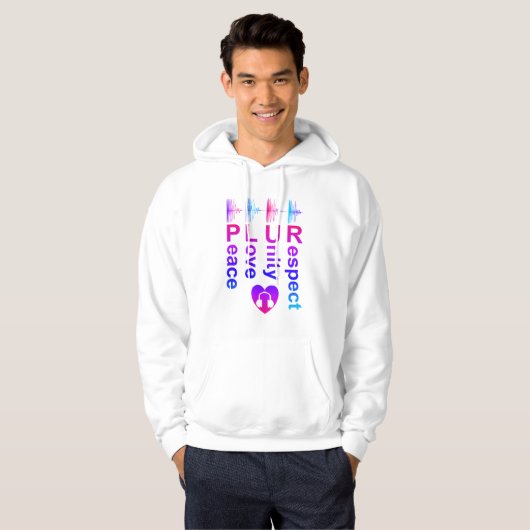 PLUR (Peace Love Unity Respect) Hoodie (Voorkant volledig)