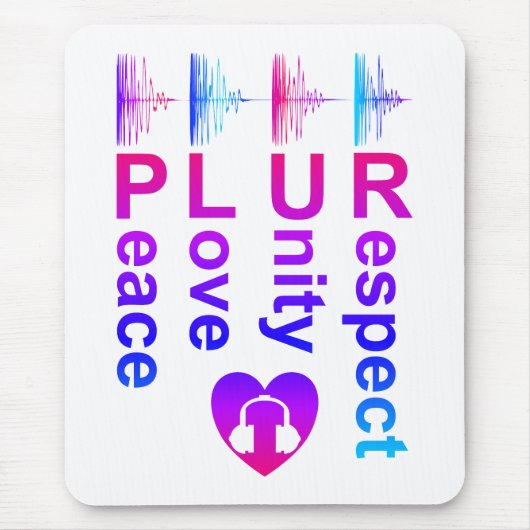 PLUR (Peace Love Unity Respect) Muismat (Voorkant)