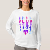 PLUR (Peace Love Unity Respect) Shirt met lange mo (Voorkant)