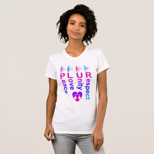 PLUR (Peace Love Unity Respect) T-shirt (Voorkant volledig)