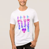 PLUR (Peace Love Unity Respect) Tri-Blend Shirt (Voorkant)