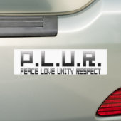 PLUR - Respect voor eenheid vredesliefde Bumpersticker (Op auto)