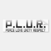 PLUR - Respect voor eenheid vredesliefde Bumpersticker (Voorkant)