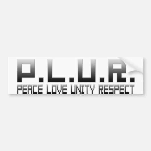 PLUR - Respect voor eenheid vredesliefde Bumpersticker (Voorkant)