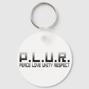 PLUR - Respect voor eenheid vredesliefde Sleutelhanger
