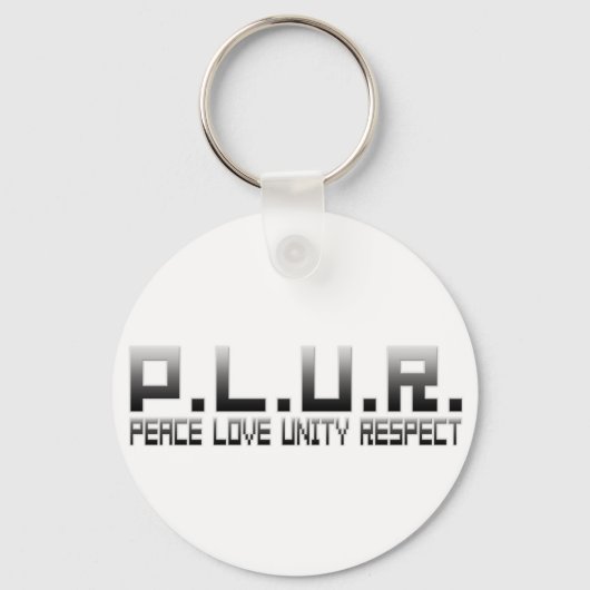 PLUR - Respect voor eenheid vredesliefde Sleutelhanger (Voorkant)