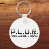 PLUR - Respect voor eenheid vredesliefde Sleutelhanger (Voorkant)