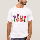 PLUR Roze Rave Lights T-shirt (Voorkant)