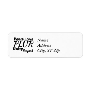 PLUR - Vrede, liefde, eenheid, respect Etiket