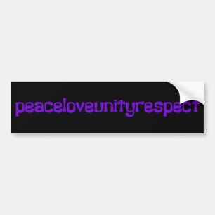 PLUR Vredesliefdeseenheid Respect Rave Paarse lett Bumpersticker