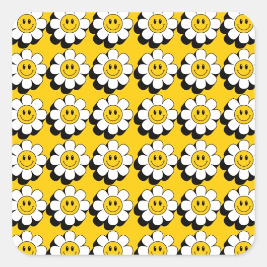 Plural Smiley Face Flower Sticker (Voorkant)