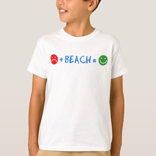 Plus Beach evenaart gelukkig T-shirt (Voorkant)