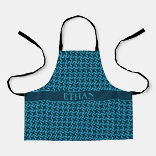 Plus blauw donker minimaal patroon schort