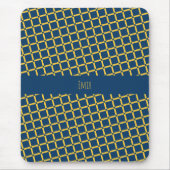 Plus blauw geel minimal patroon muismat (Voorkant)