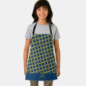 Plus blauw geel minimal patroon schort (Insitu)