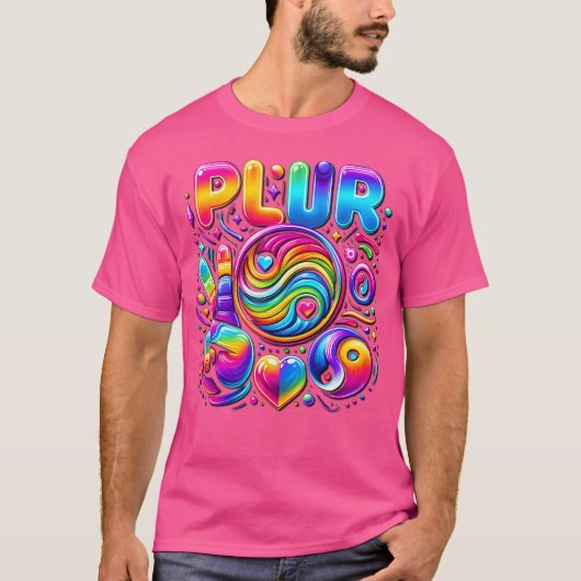 Plus EDC EDM Rave Dance Music Peace Love Unity Res T-shirt (Voorkant)