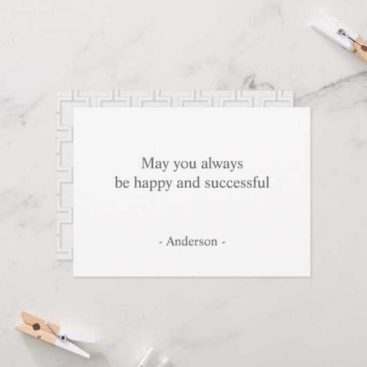 Plus Embossed Surface Pattern Wenskaart Kaart (Voorkant / Achterkant in situ)