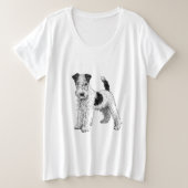 Plus formaat Fox Terrier T-Shirt (Design voorkant)