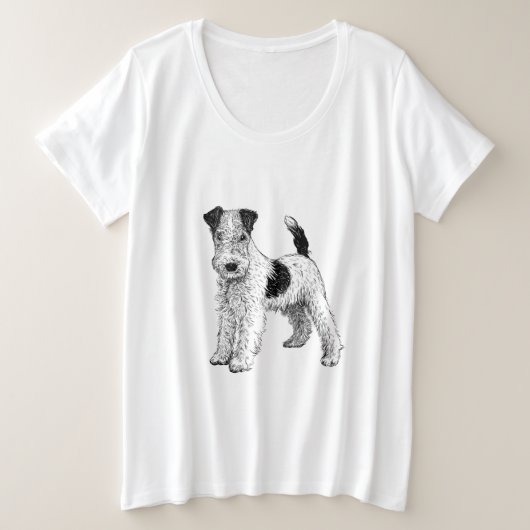 Plus formaat Fox Terrier T-Shirt (Design voorkant)