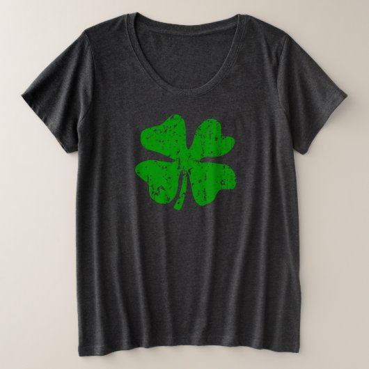Plus formaat St. Patricks Day shirt met shamrock l (Design voorkant)