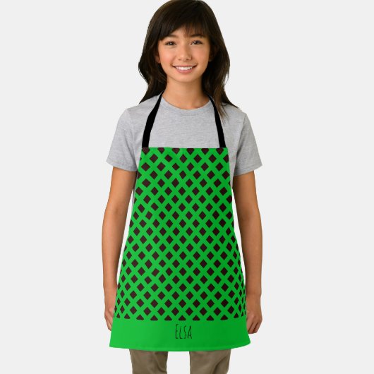 Plus groen zwart minimaal patroon schort (Insitu)