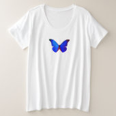 PLUS GROOTTE AANGEPASTE T-SIRT KATOEN BUTTERFLY ON GROTE MAAT T-SHIRT (Design voorkant)
