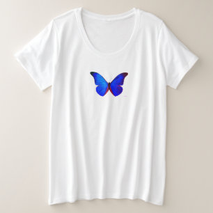 PLUS GROOTTE AANGEPASTE T-SIRT KATOEN BUTTERFLY ON GROTE MAAT T-SHIRT
