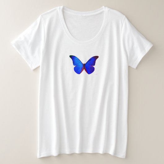 PLUS GROOTTE AANGEPASTE T-SIRT KATOEN BUTTERFLY ON GROTE MAAT T-SHIRT (Design voorkant)