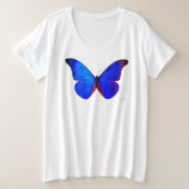PLUS GROOTTE AANGEPASTE T-SIRT KATOEN BUTTERFLY ON GROTE MAAT T-SHIRT (Design voorkant)